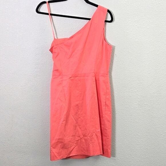 J.Crew Women’s Dress Barbiecore Preppy One-Shoulder Hot Pink Soft Cotton Size 4 - Picture 3 of 9
